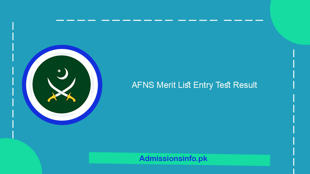 AFNS merit list entry test result