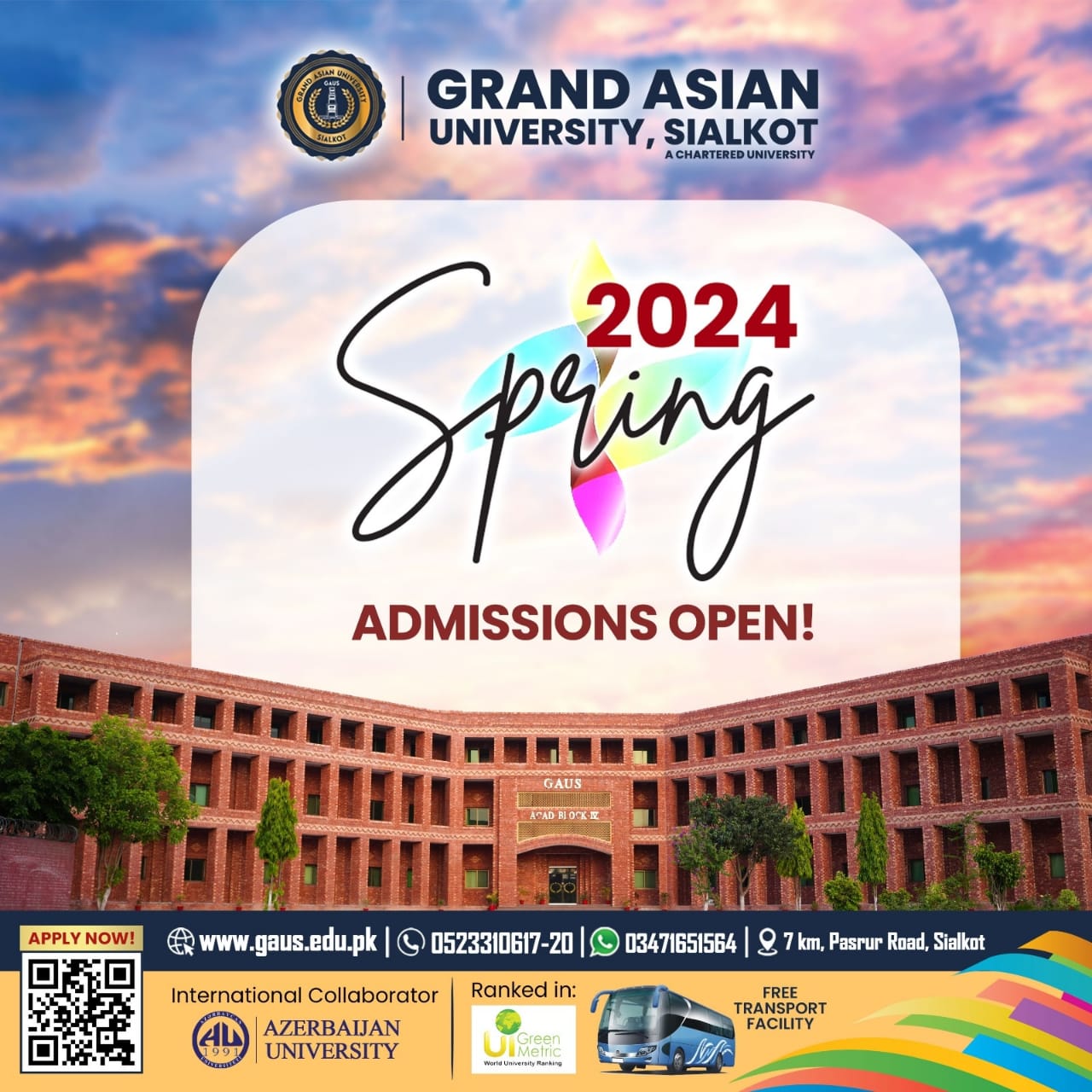 grand asian university sialkot admission 2024 logo