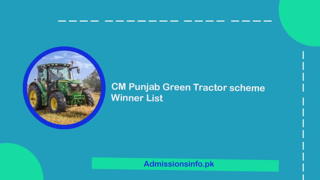 CM Punjab Green Tractor scheme Winner List