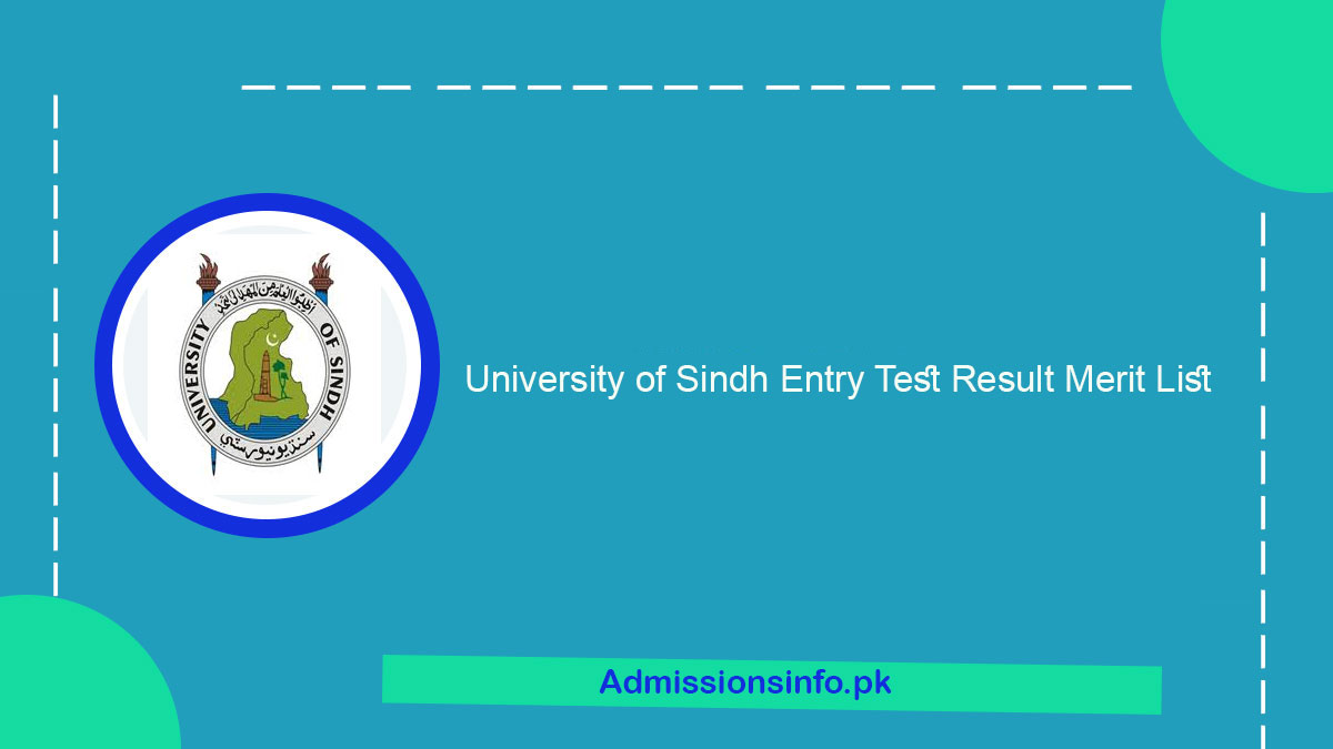 University of Sindh Entry Test Result 2024 Merit List